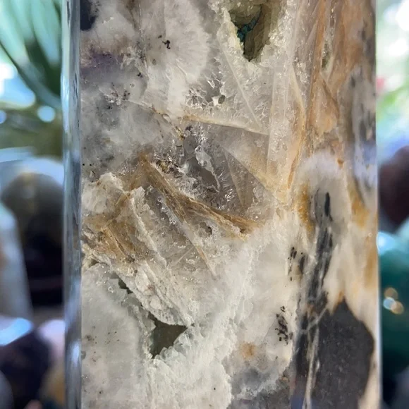 Fluorite With Hematite Crystal Tower With Druzy!